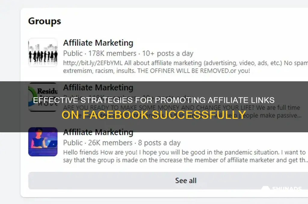 how to advertise affiliate links on facebook
