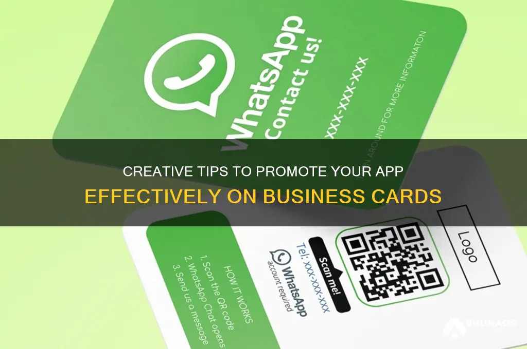 how to advertise an app on business card