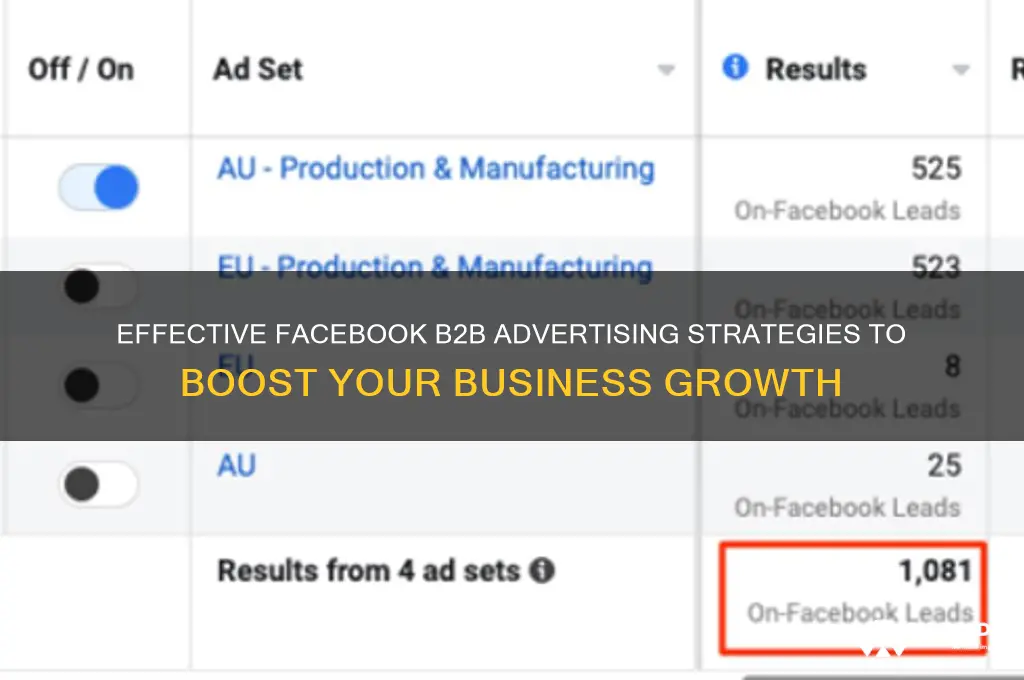 how to advertise as b2b on facebook