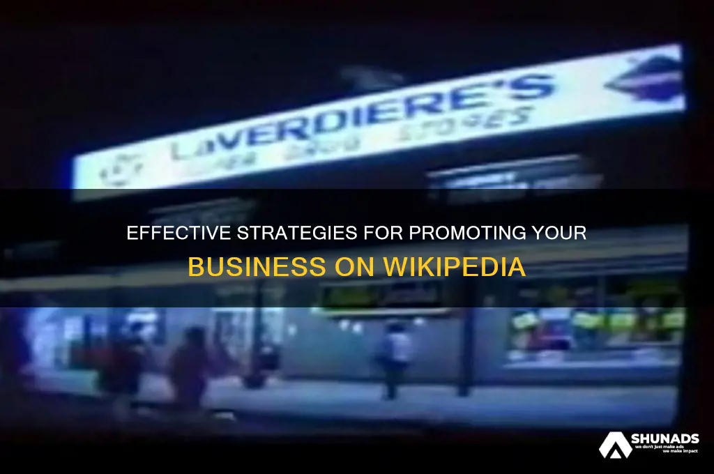 how to advertise business on wikipedia