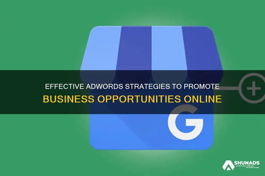 how to advertise business opportunities on adwords