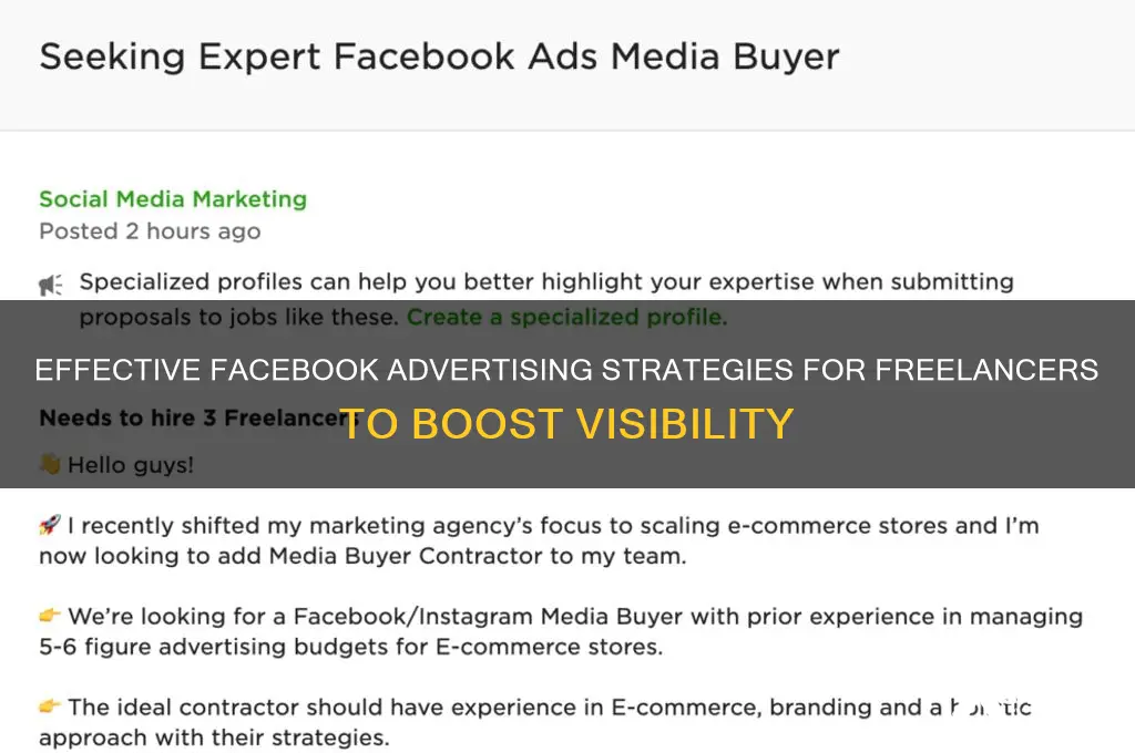 how to advertise freelance on facebook