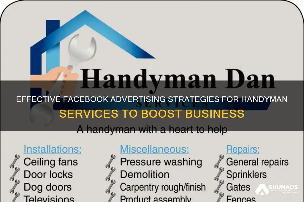 how to advertise handyman services on facebook