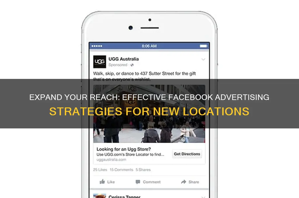 how to advertise in a different area on facebook