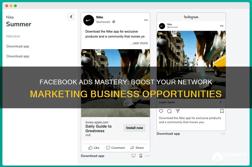 how to advertise on facebook for networking marketing business opportunity