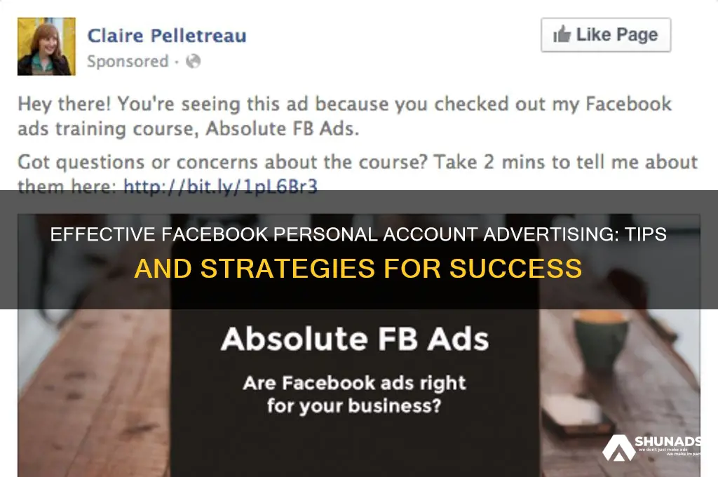 how to advertise on facebook personal account