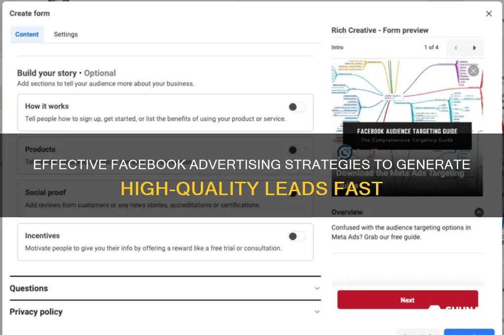 how to advertise on facebook to get leads