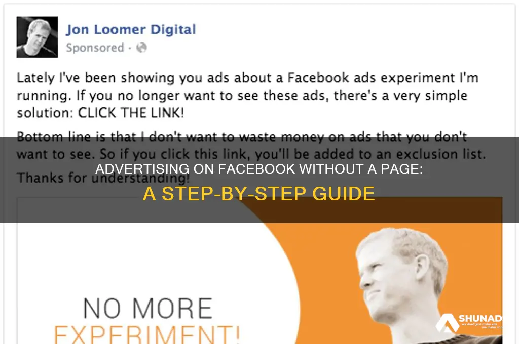 how to advertise on facebook without a page