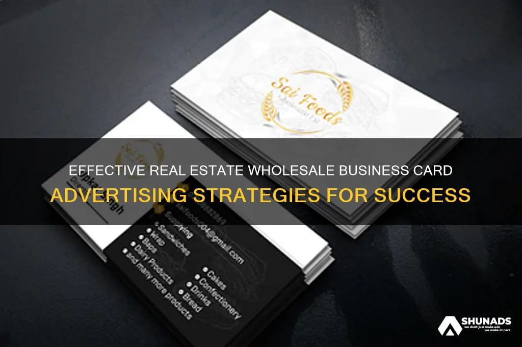 how to advertise real estate wholesale business cards