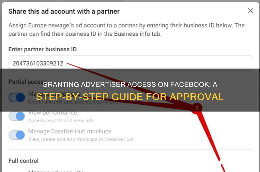 how to approve advertiser access on facebook