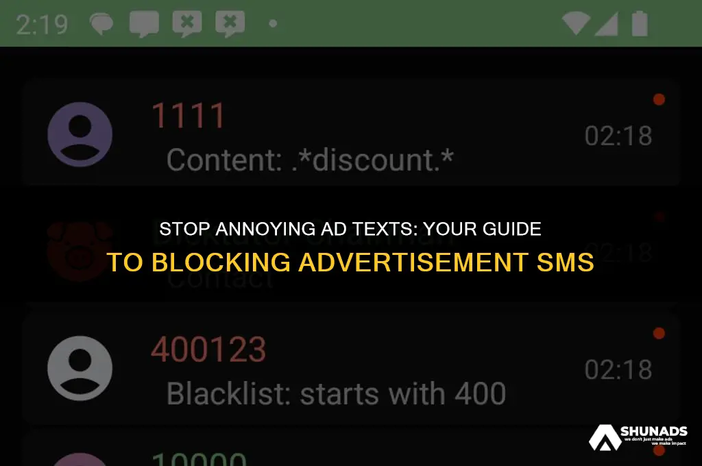 how to block advertisement sms