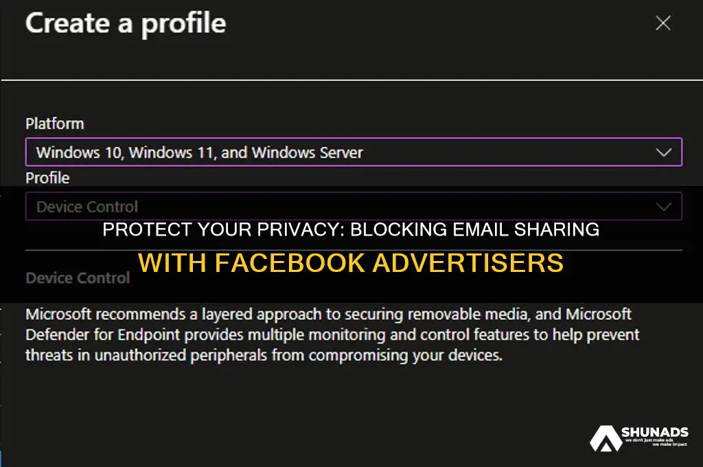 how to block advertisers from sharing emails on facebook