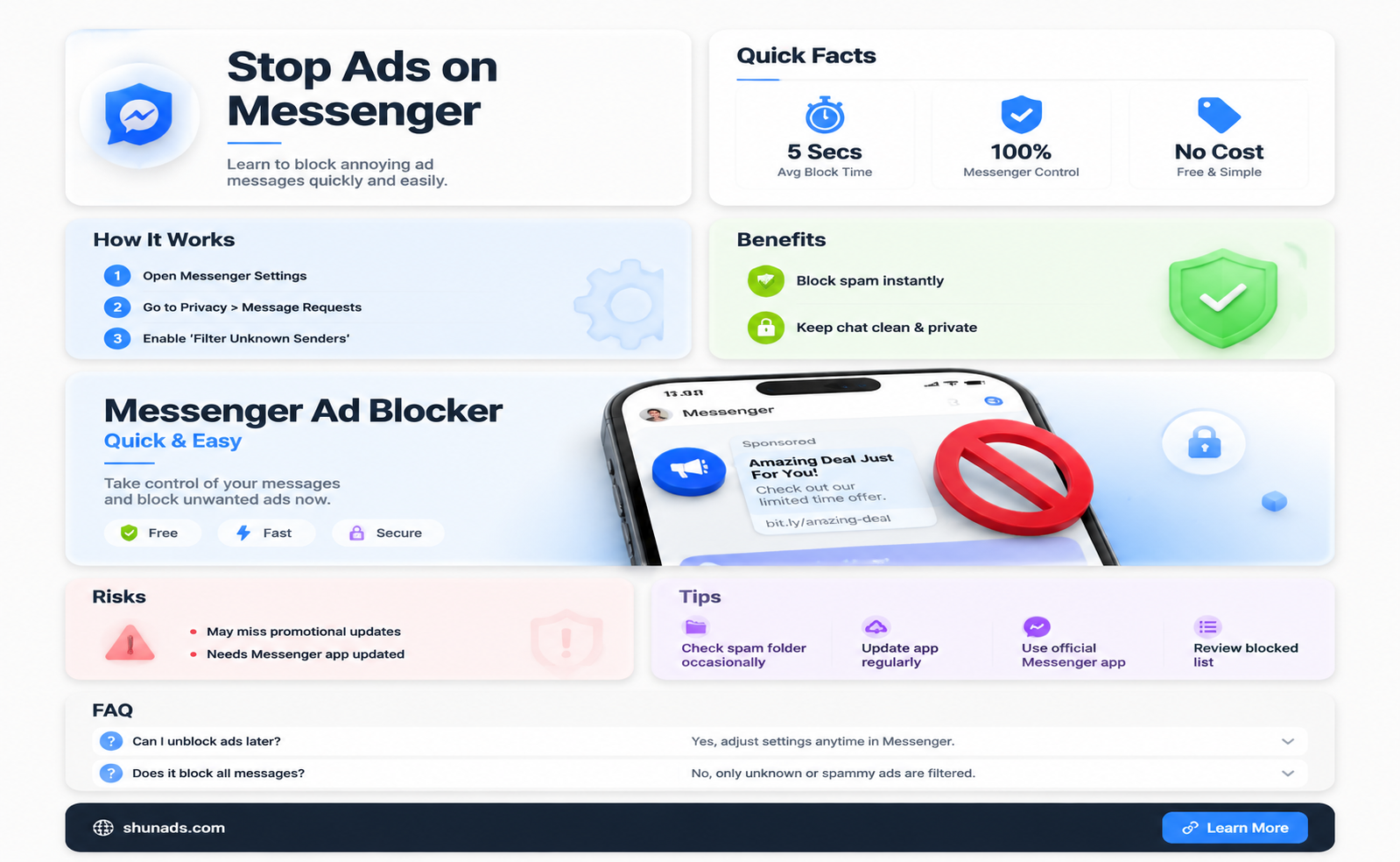 can i block advertisement messages on facebook messenger