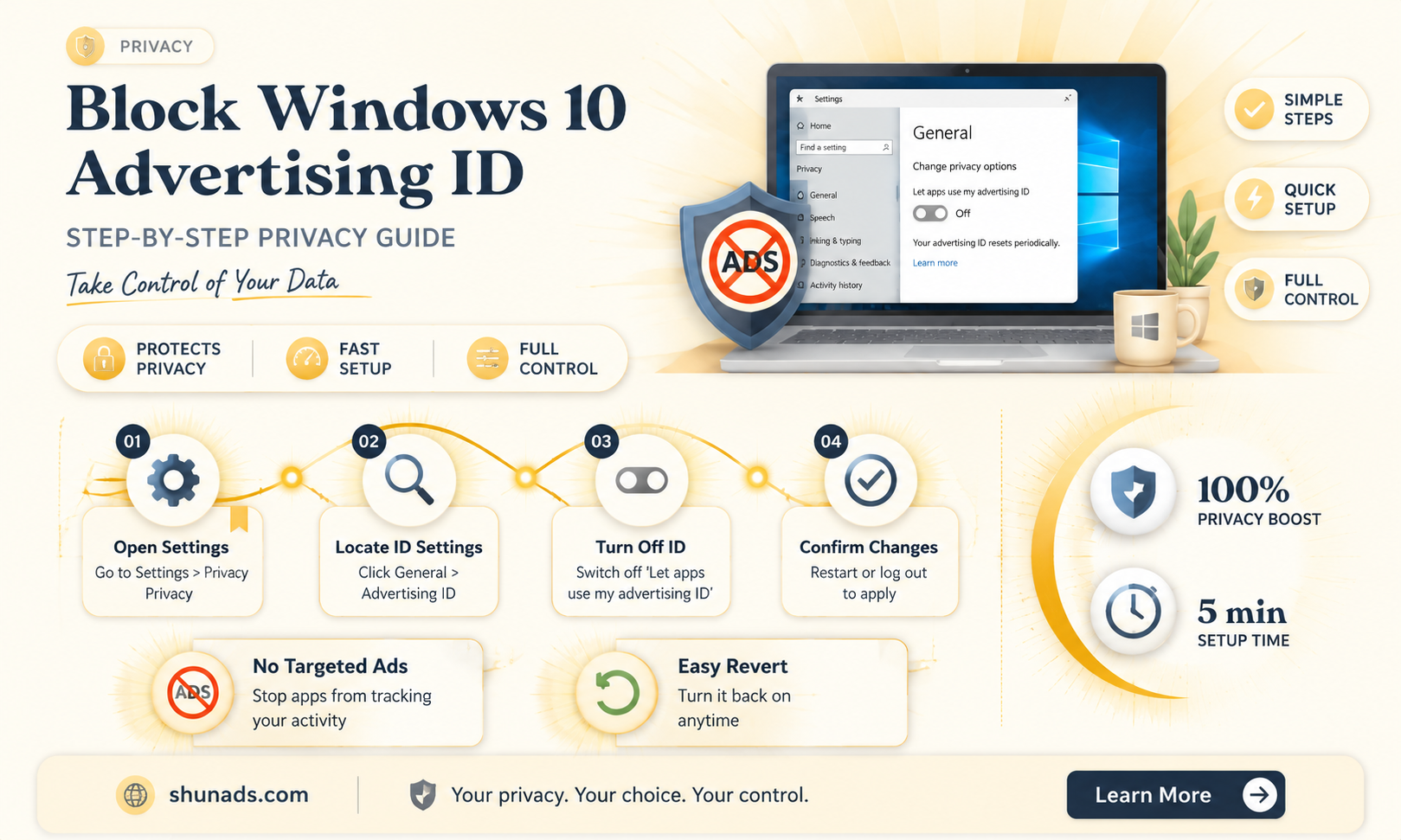 can i prevent windows 10 from advertising id