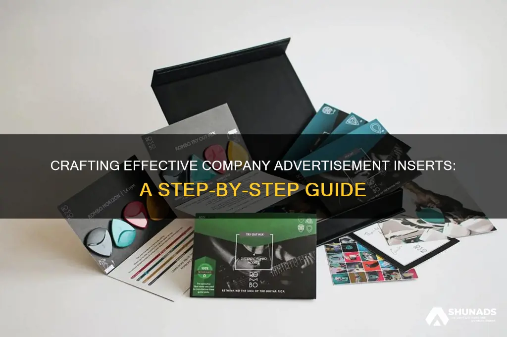 how to build a company advertisement insert