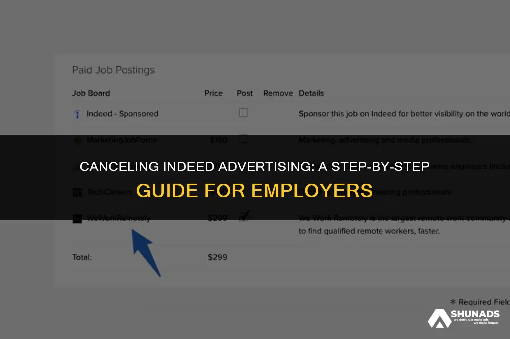 how to cancel indeed advertising