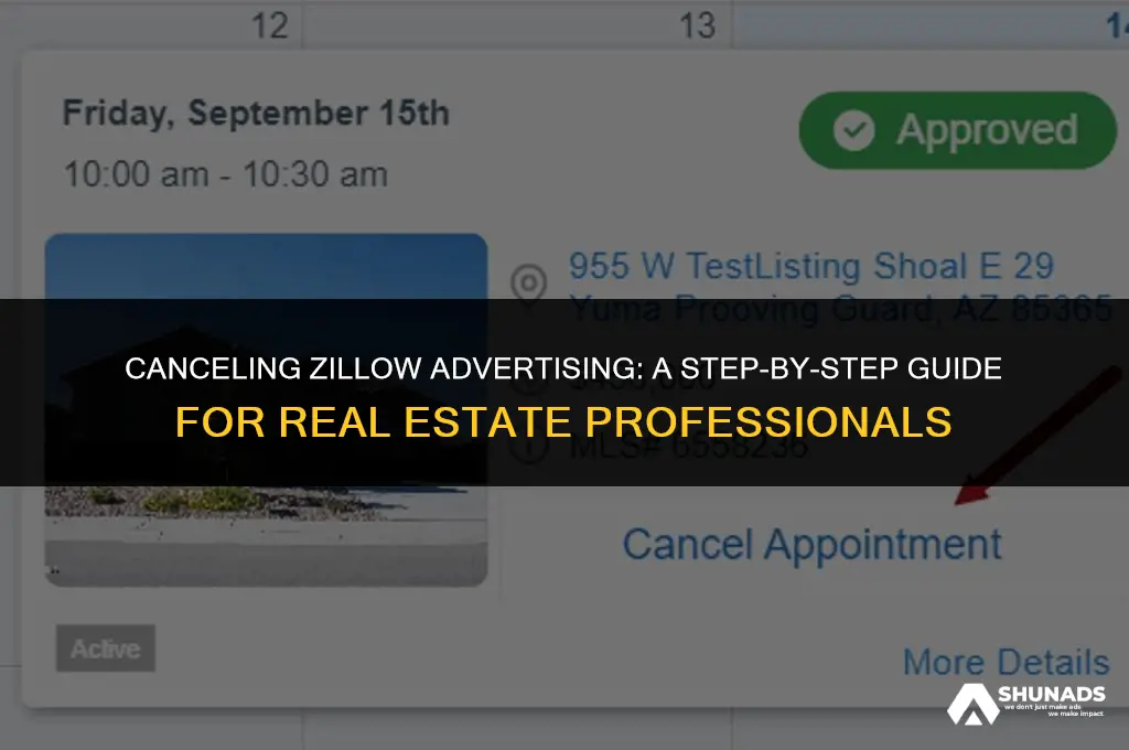 how to cancel zillow advertising