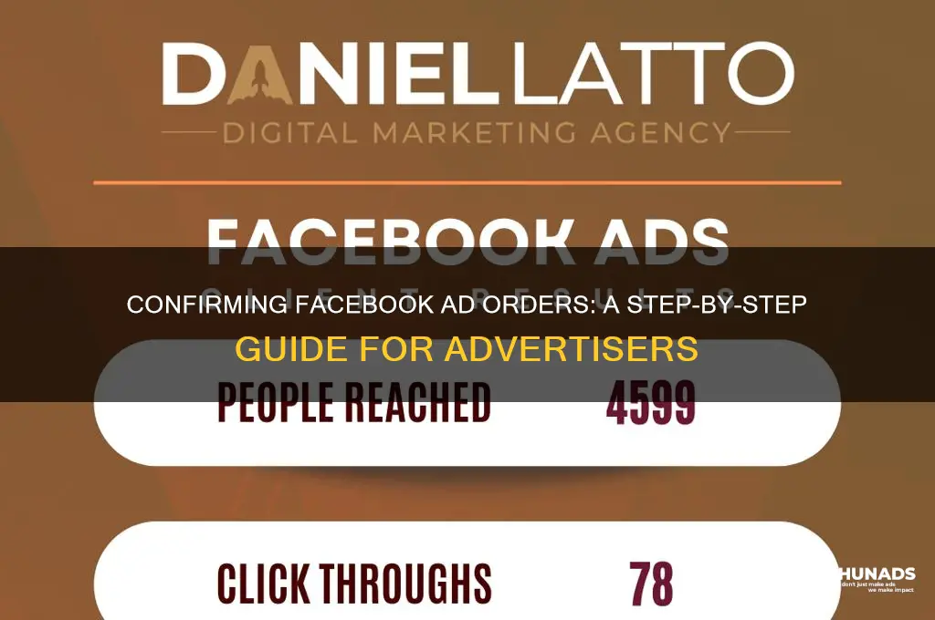 how to confirm an order on facebook advertisment