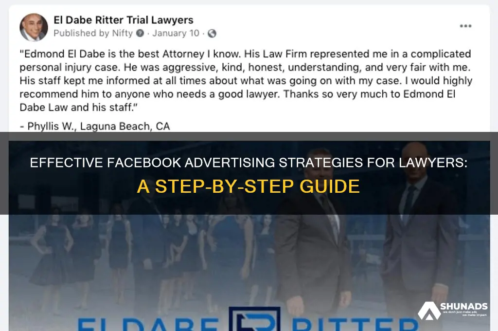 how to creat a facebook advertising for lawyers