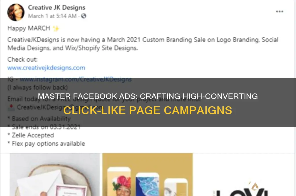how to create a click like page advertisement on facebook