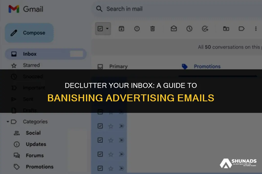 how to delete advertising emails