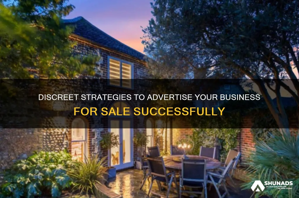 how to discreetly advertise business for sale