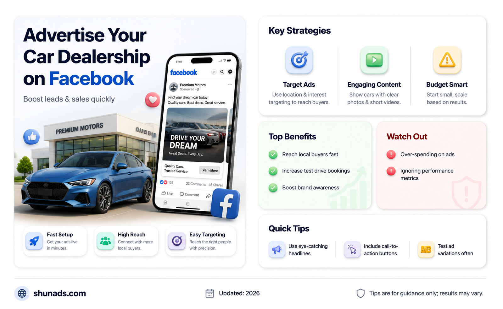 can i advertising a car dealers on facebook