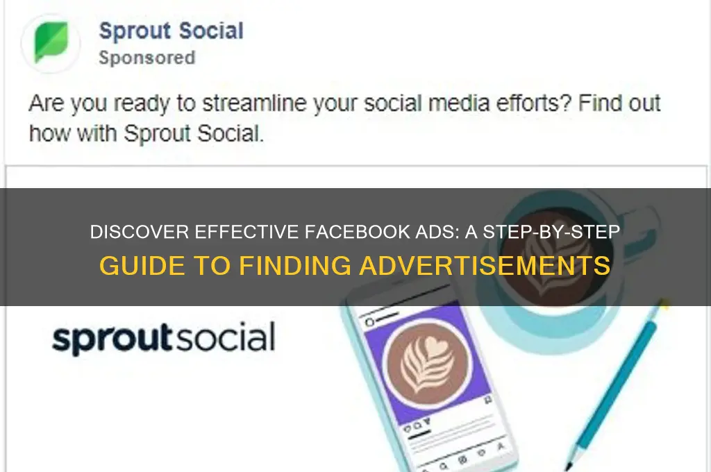 how to find advertisement on facebook
