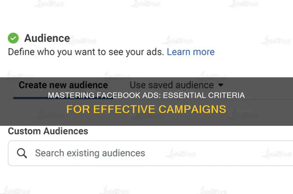 how to find advertising criteria facebook
