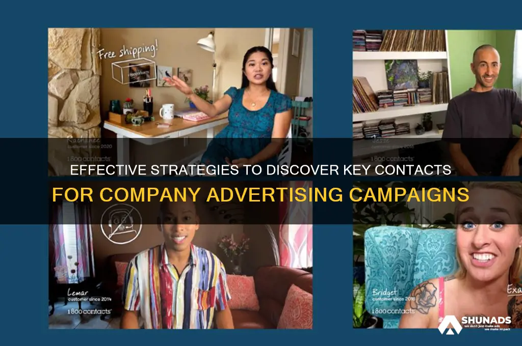 how to find contacts for company advertising