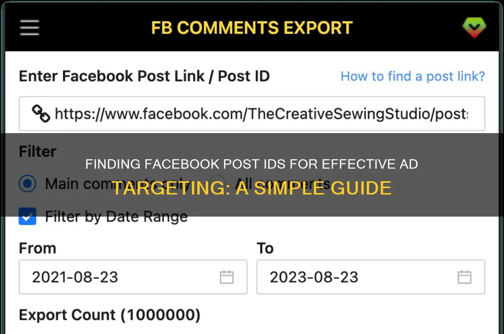 how to find facebook post id for advertising