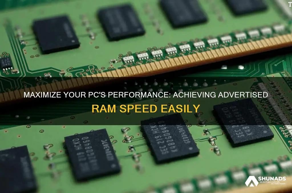 how to get advertised ram speed