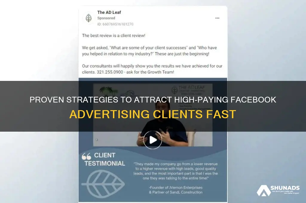 how to get fb advertising clients