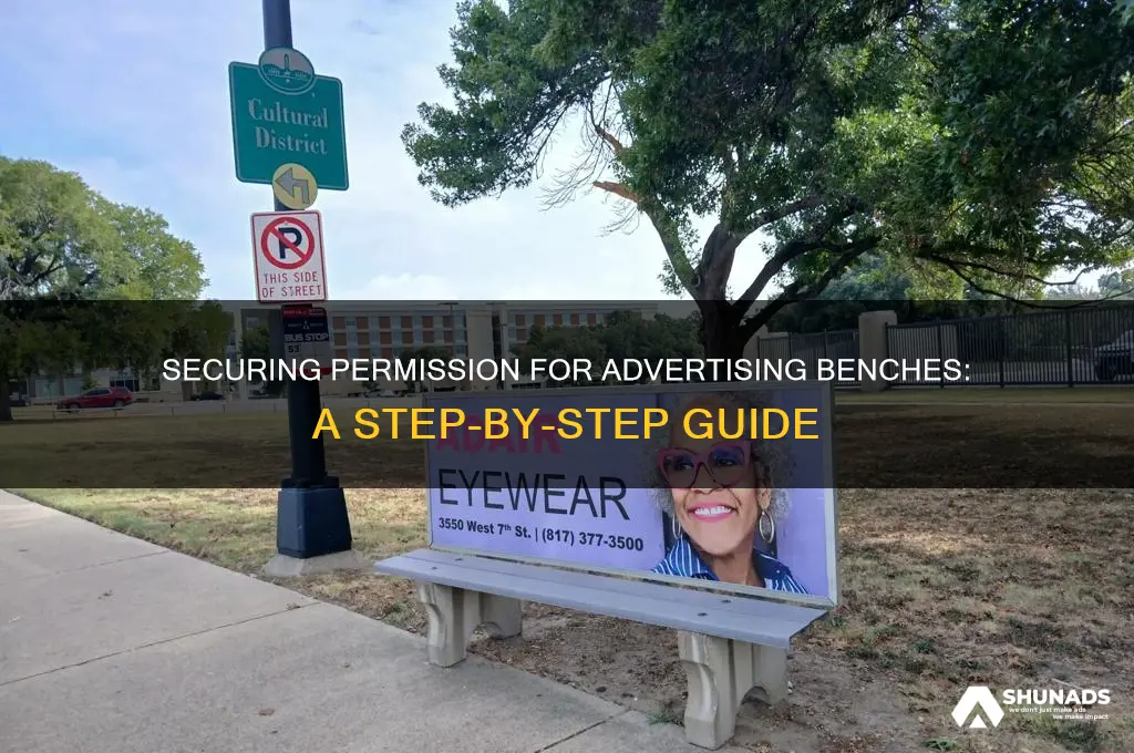 how to get permission to place advertising benches