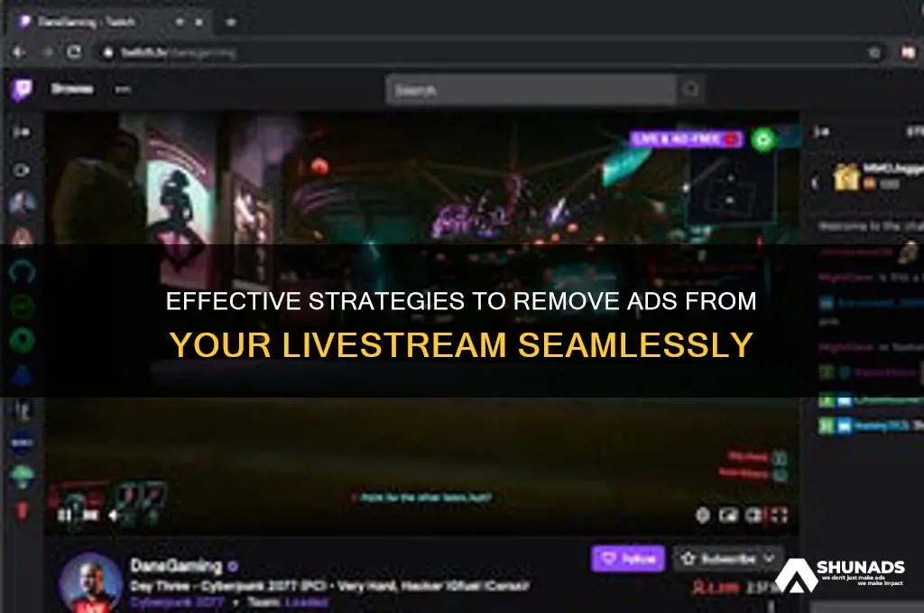 how to get rid of advertisement on livestream