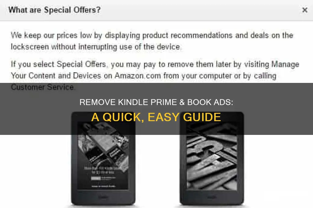 how to get rid of kindle prime and book advertisements