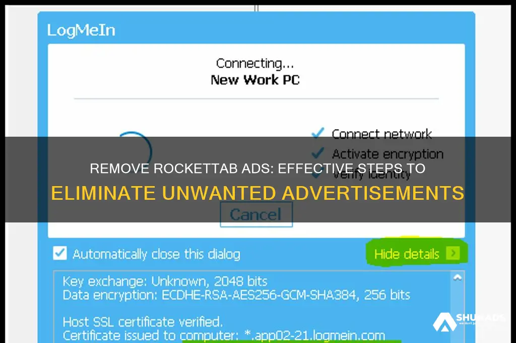 how to get rid of rockettab powered by advertise