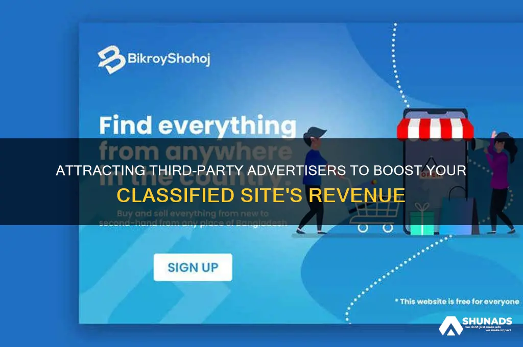 how to get third party advertisers for classified site