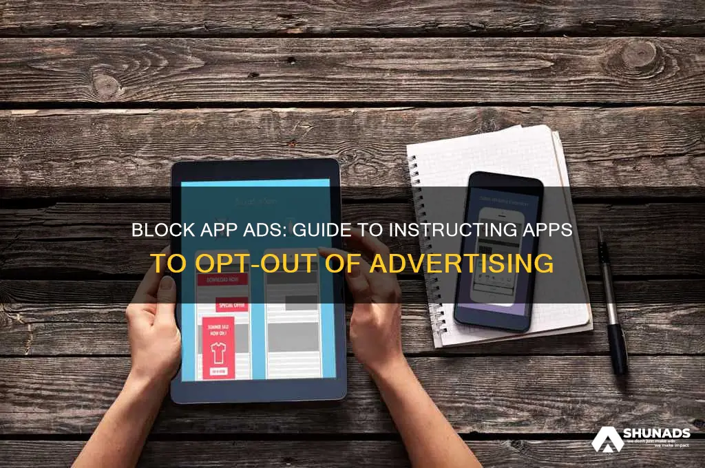 how to instuct apps not to use app advertising mot0