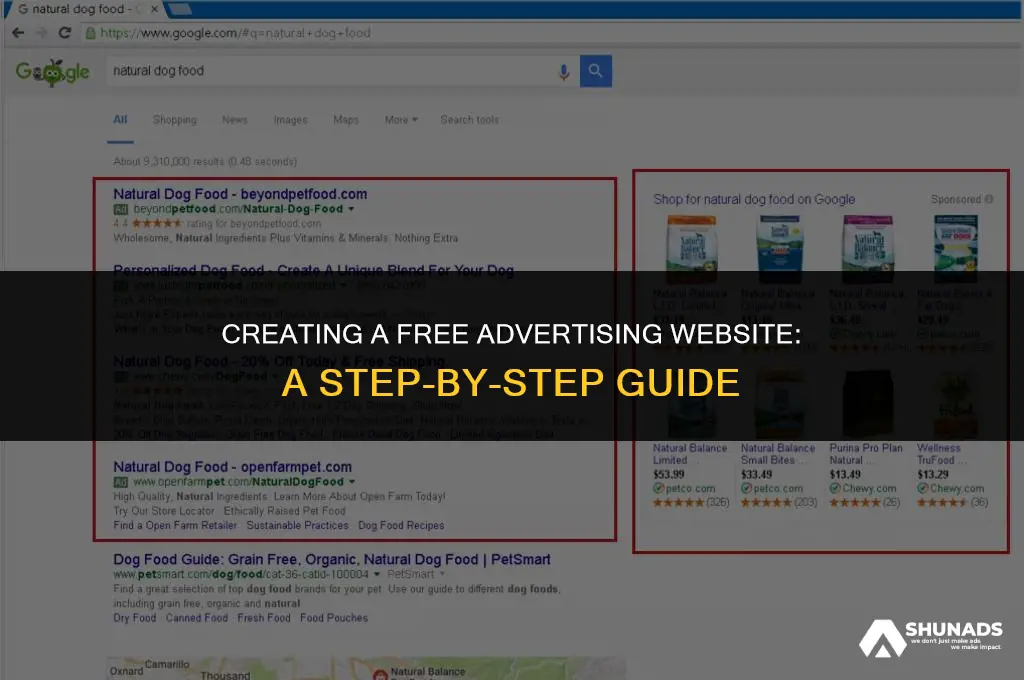 how to make an advertising website for free