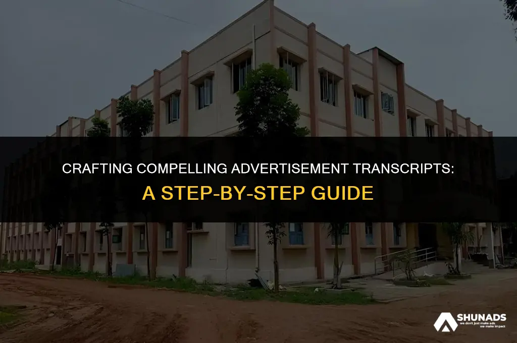 how to make and advertisement transcript