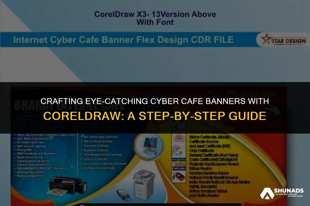 how to make cyber cafe banner advertisement design in coreldraw