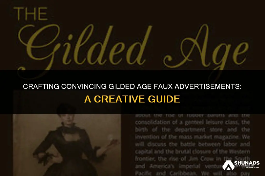 how to make fake advertisement from the gilded age