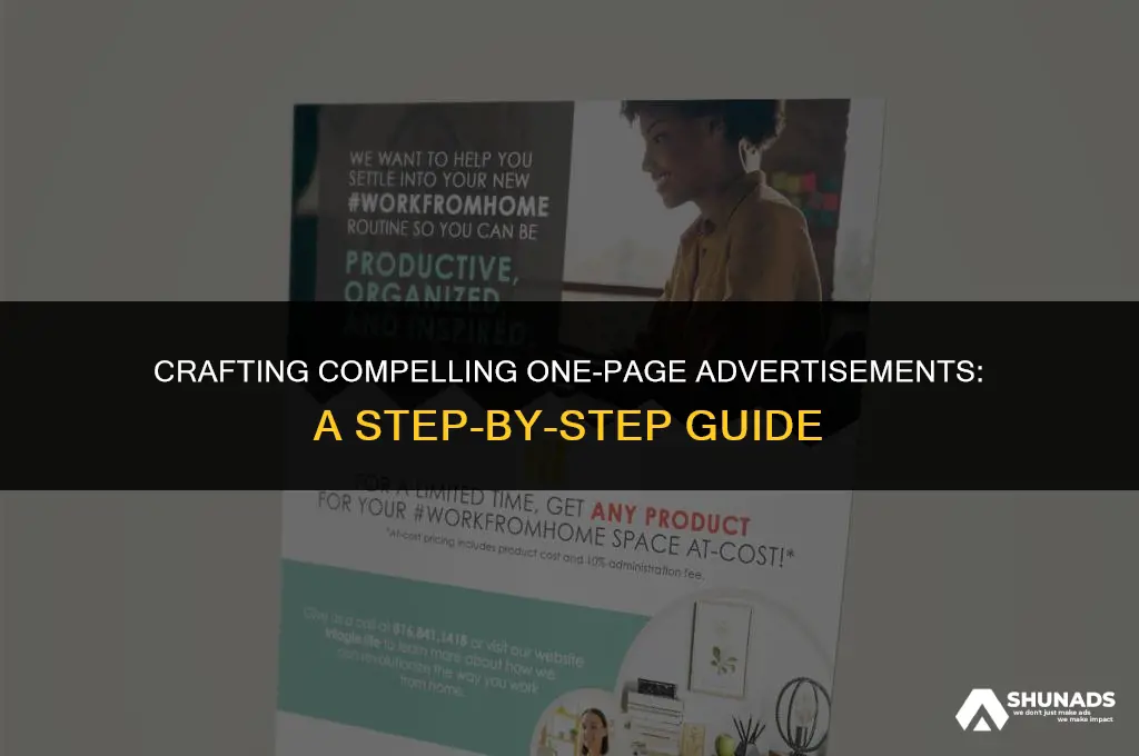 how to make one page advertisement