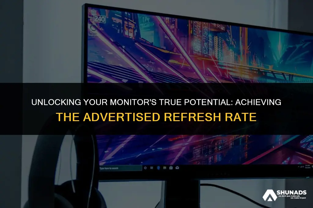 how to make your monitor show advertised rate