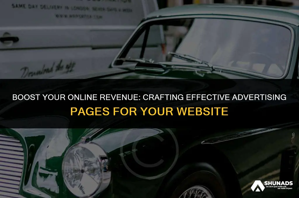 how to make your website advertising pages