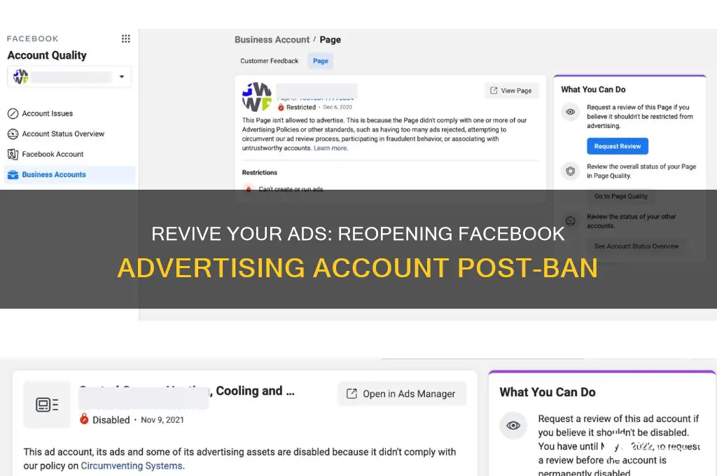 how to open new facebook advertising account after getting banned