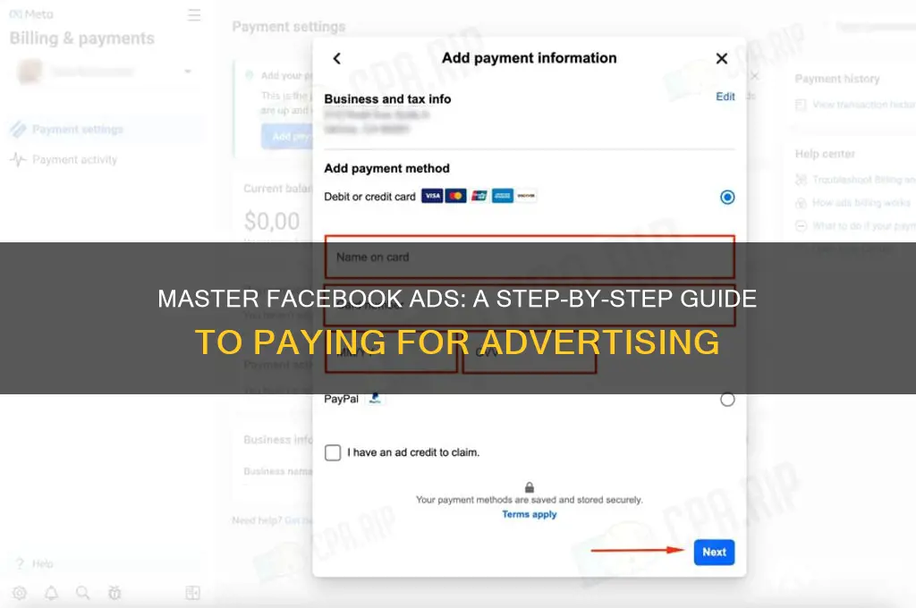 how to pay to advertise on facebook