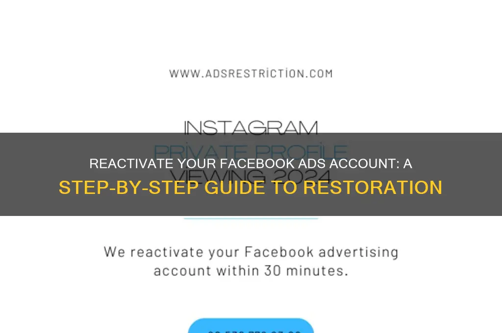 how to reactivate facebook advertising account