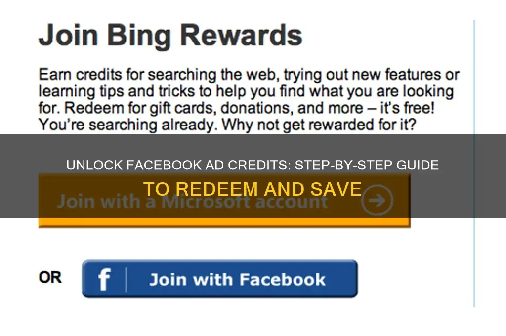 how to redeem facebook advertising credits